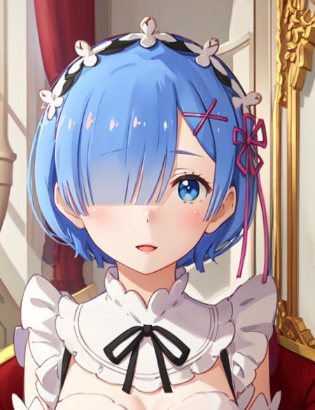 18477-2194414103-best quality, masterpiece, , phRem, 1girl, solo, maid, looking at viewer, smile, roswaal mansion maid uniform, blush, anime colo.png